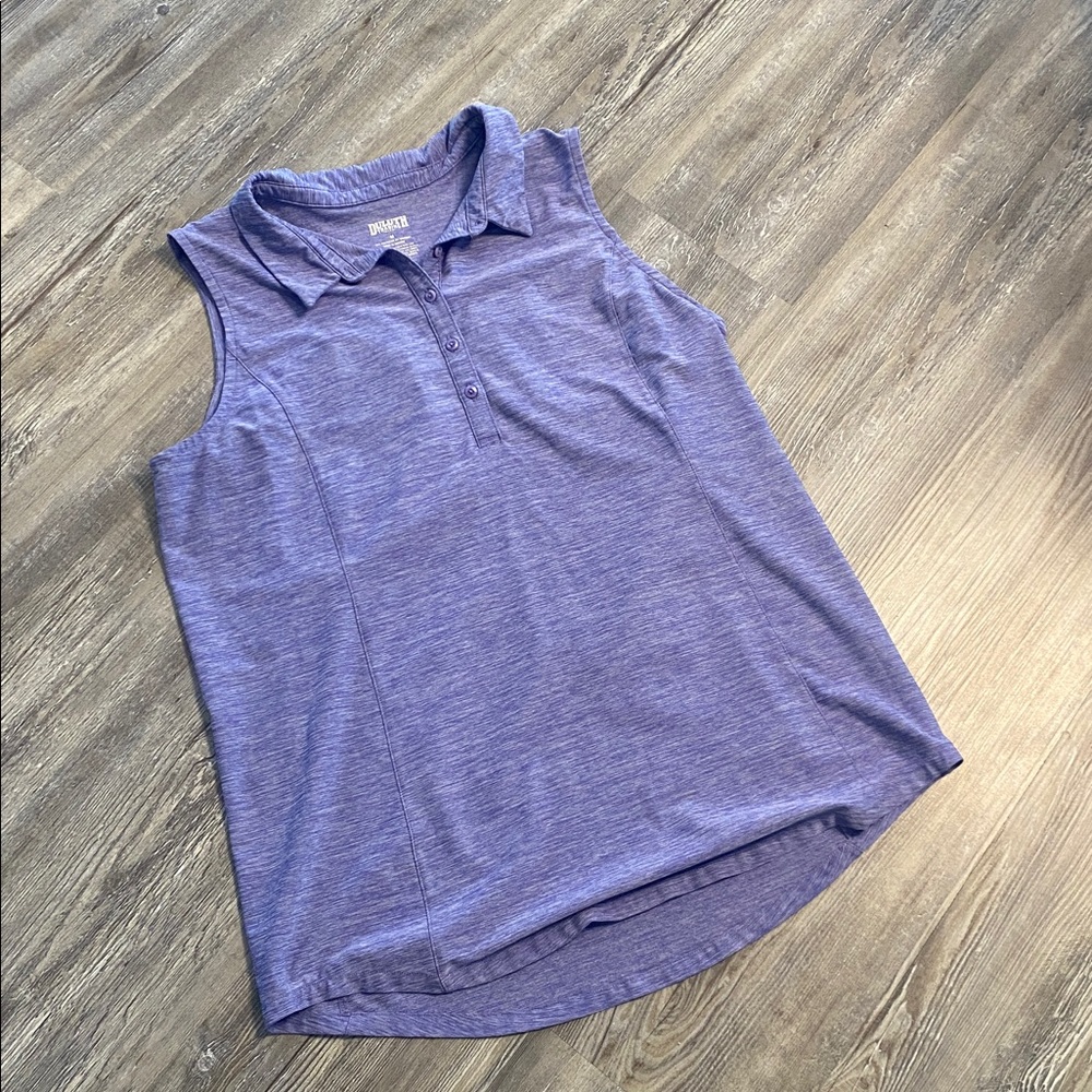 EUC DULUTH Trading Co. Stretchy Active Collared Sleeveless Purple Top M